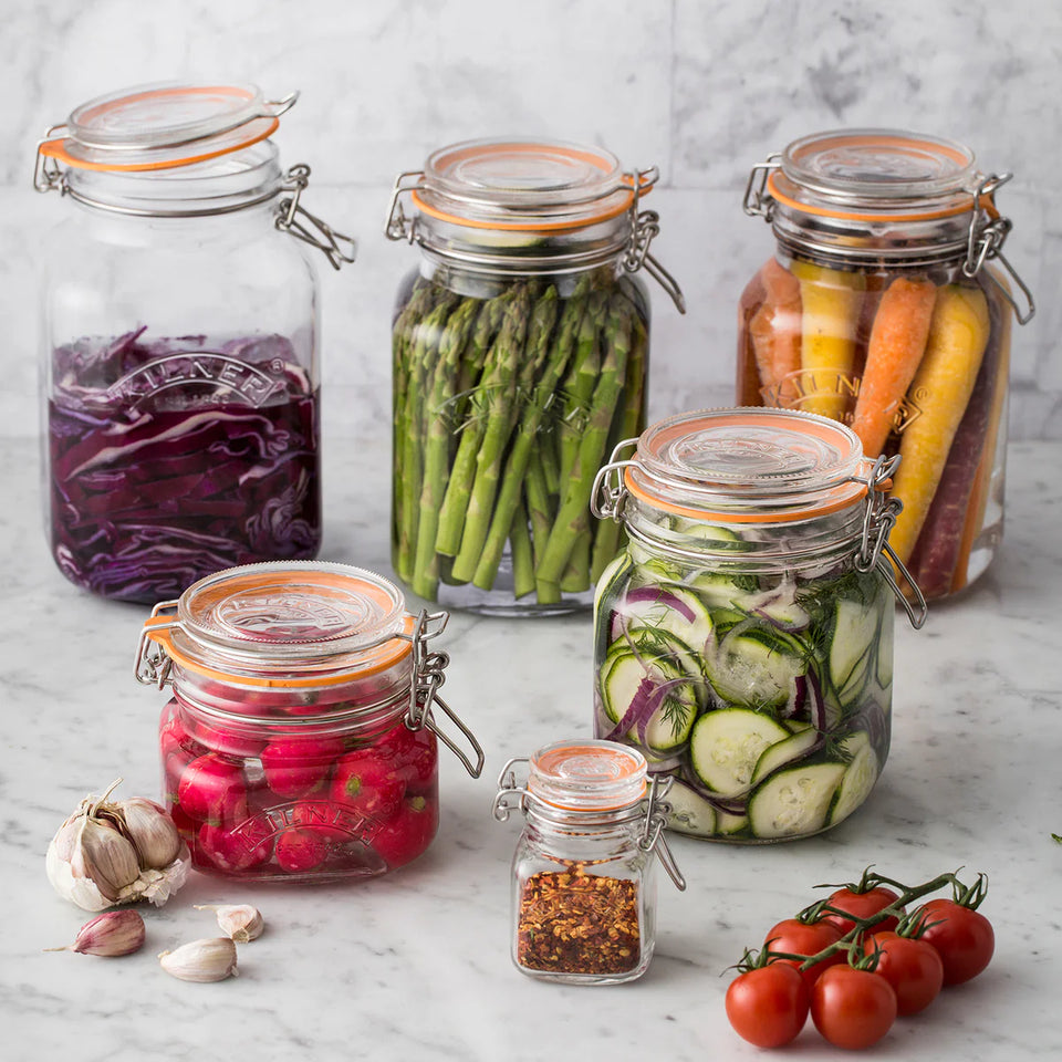 Quadratisches Bügelverschluss-Glas 1 L