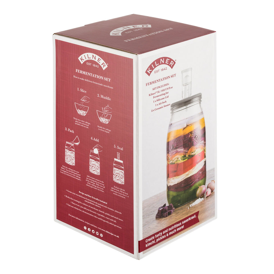 Fermentier-Set groß, Einmachglas mit Silikonventil, 3 Liter 3