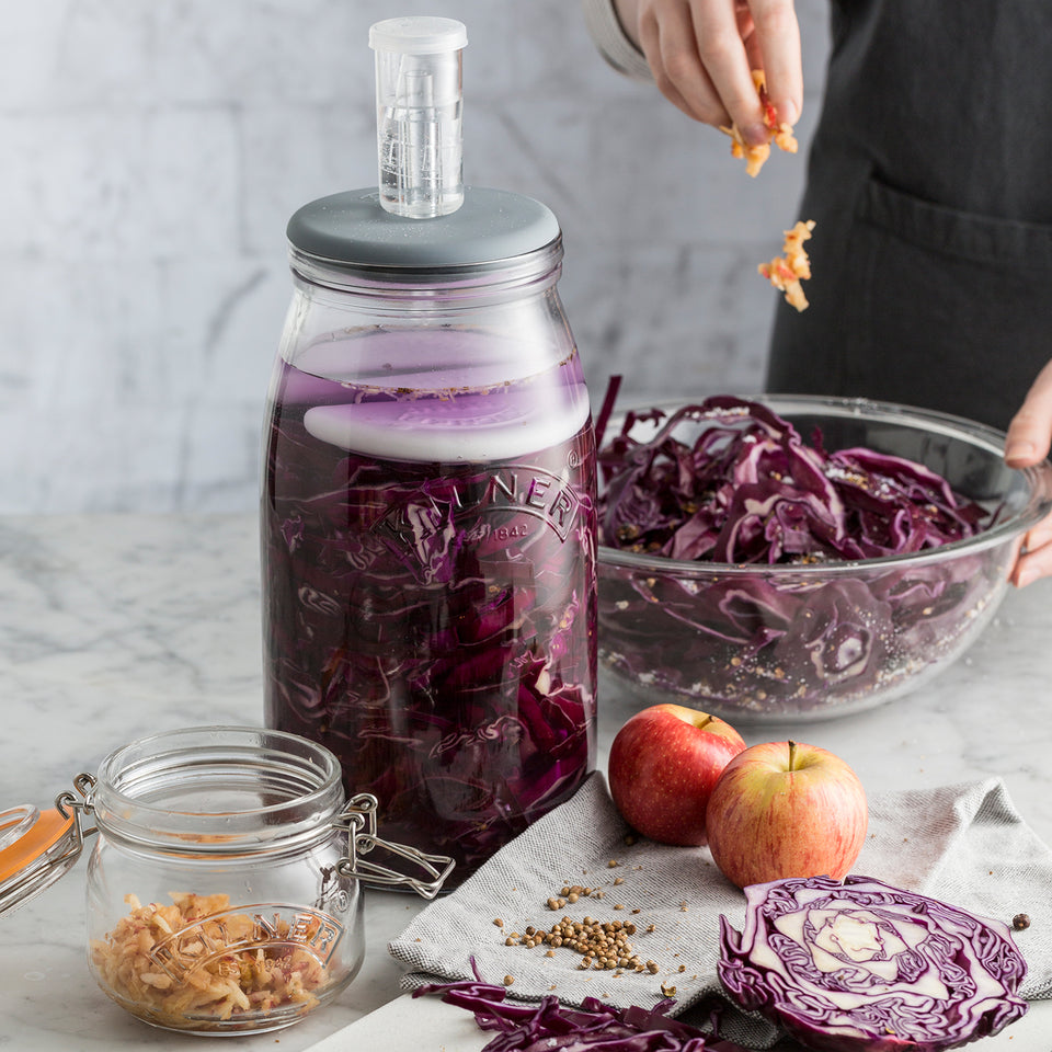 Fermentier-Set groß, Einmachglas mit Silikonventil, 3 Liter5