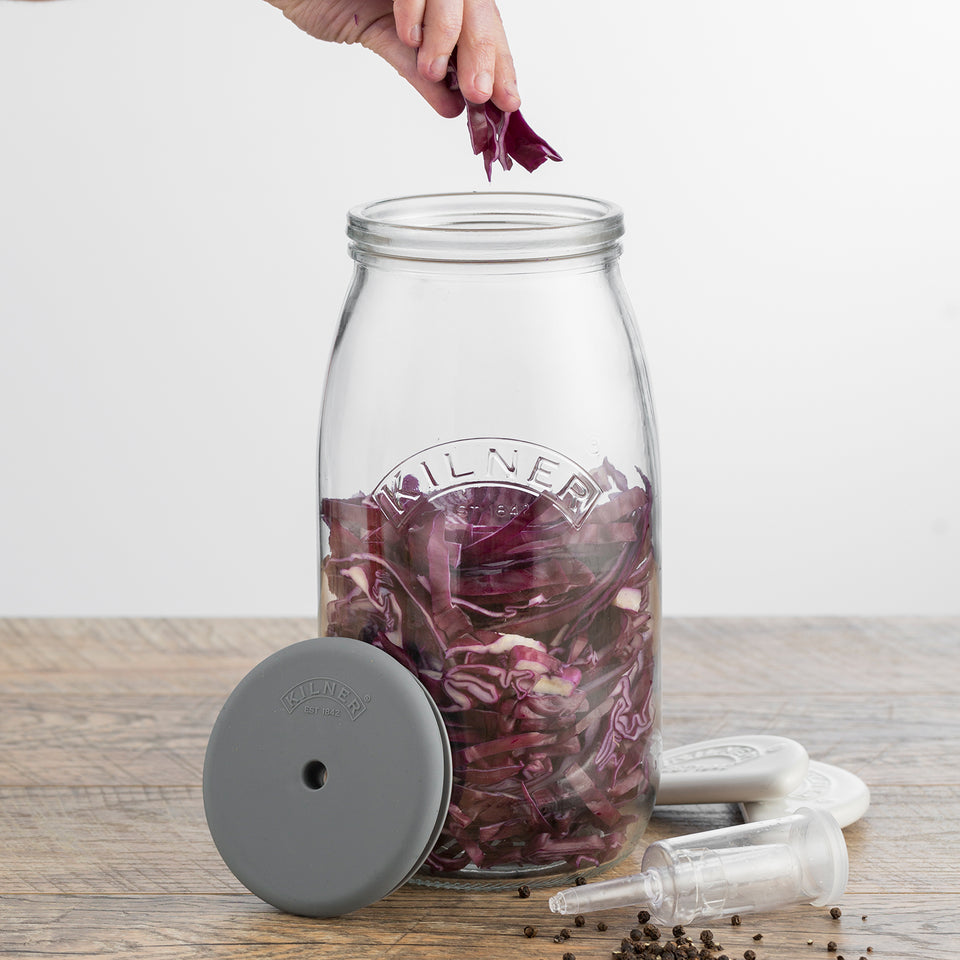 Fermentier-Set groß, Einmachglas mit Silikonventil, 3 Liter 10