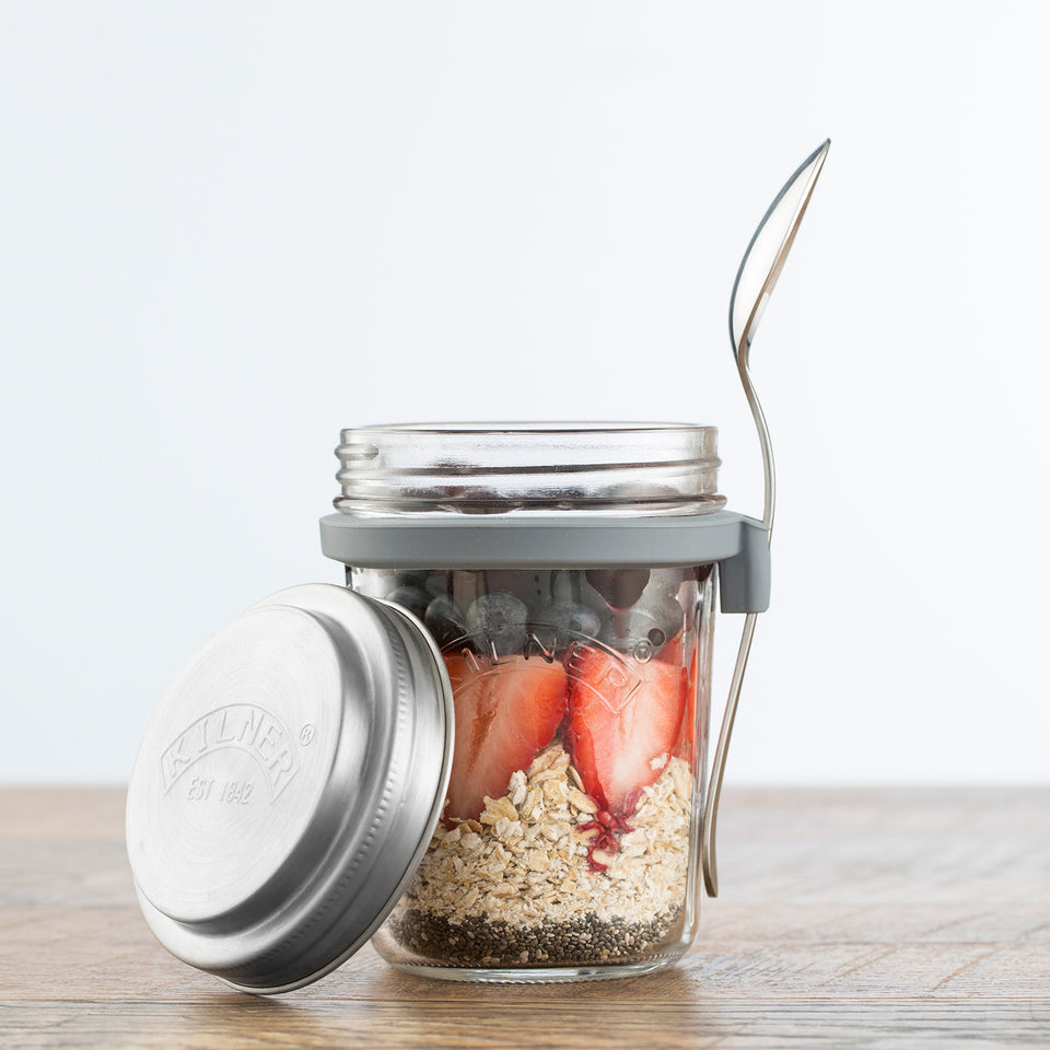 Frühstücksglas mit Löffel, 350 ml 8