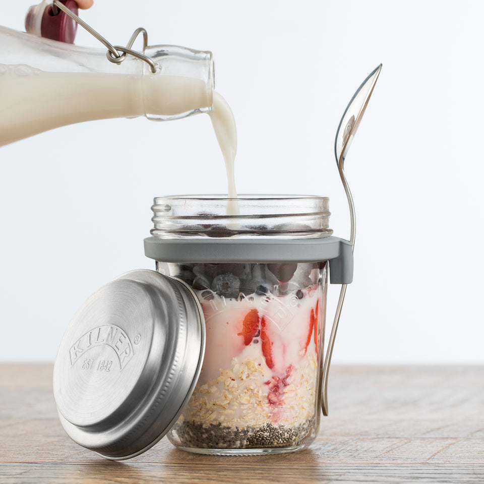Frühstücksglas mit Löffel, 350 ml 7