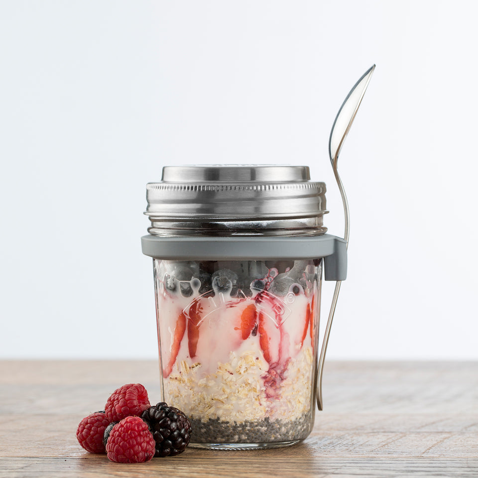 Frühstücksglas mit Löffel, 350 ml 6