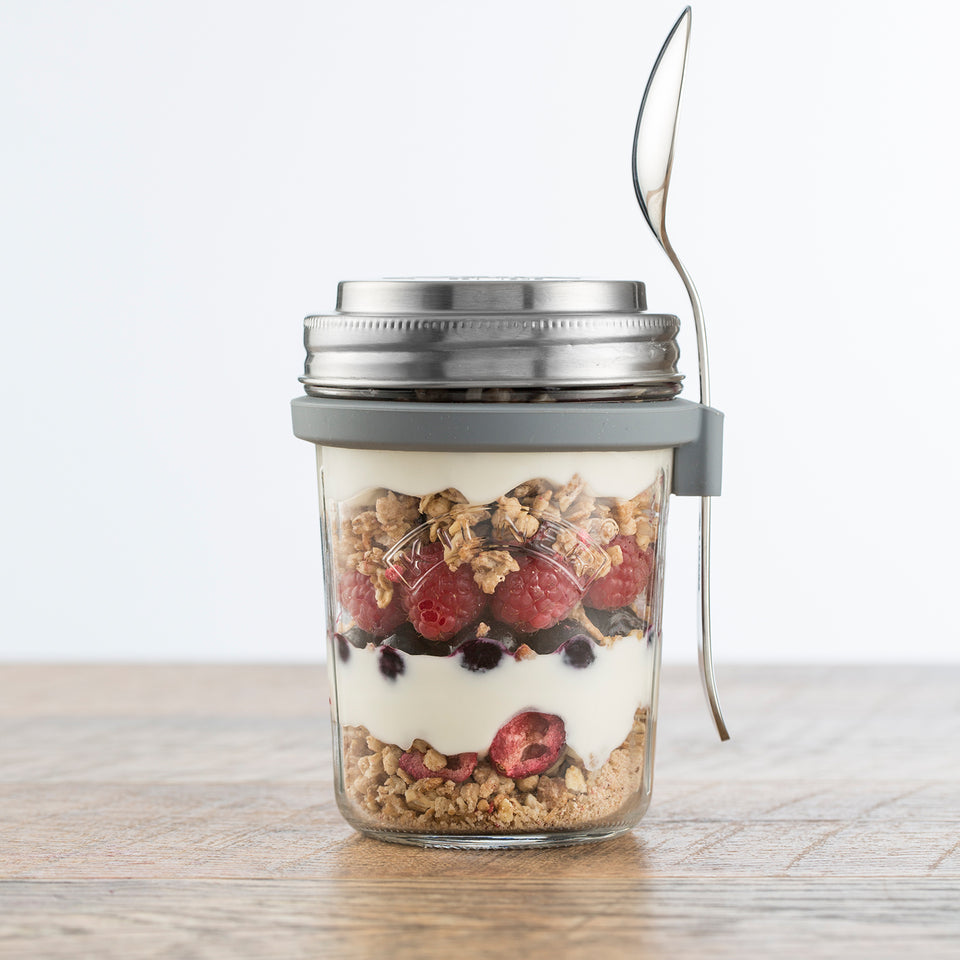 Frühstücksglas mit Löffel, 350 ml 4