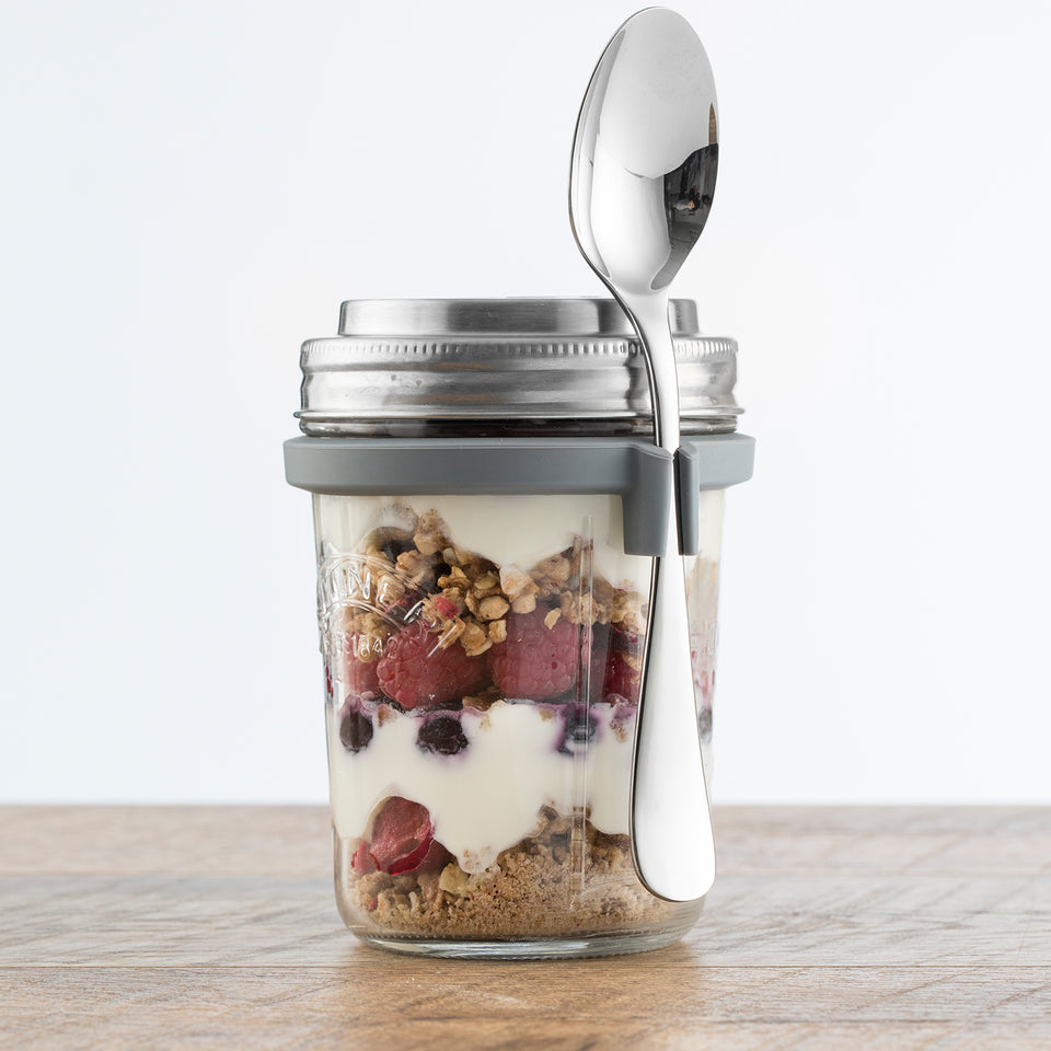 Frühstücksglas mit Löffel, 350 ml 2
